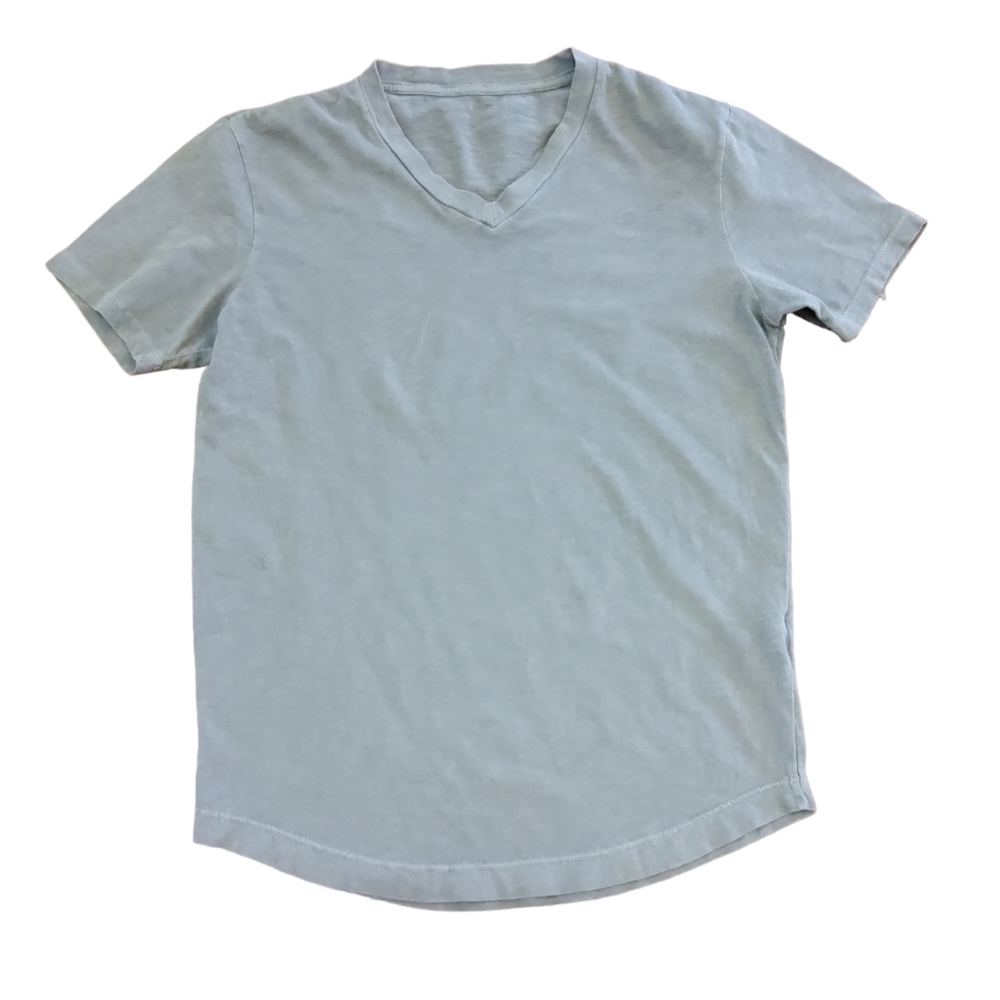Buck Mason V-Neck Curved Hem T-Shirt Tee Size XS Grey New